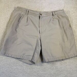 Savane Mens Khaki Chino Shorts Pleated Front Size 38 Y2K Casual Retro Preppy